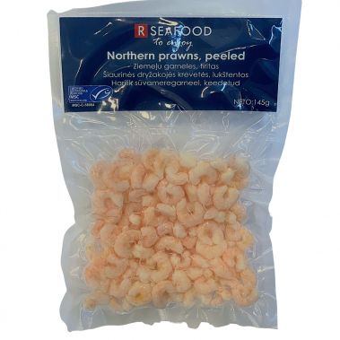 Krevetės šiaurinės, lukšt., virt., MSC, 200/350, šald., vak., 30*(gr.k. 145g), (P.Borealis) R Seafoo