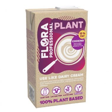 Grietinėlė augalinė, rieb. 15%, 8*1L, FLORA Professional