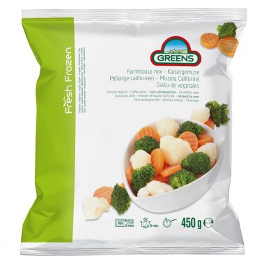 Daržovių mišinys Farmer-mix, šald., IQF, 15*450g, Greens