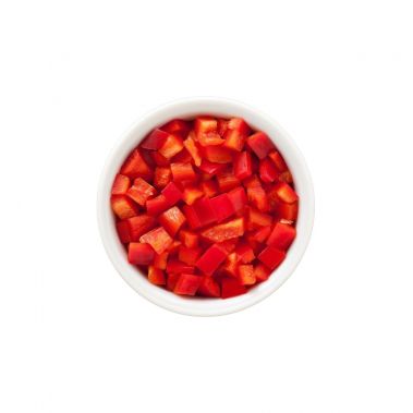 Paprika raudona, pjaust. kubeliais, 10x10mm, šald., IQF, 1*10kg