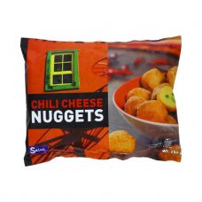 Užkandis sūrio Nuggets su Čederio sūriu ir žaliais pipirais, pan., šald.,10*250g (~13vnt*18-22g),