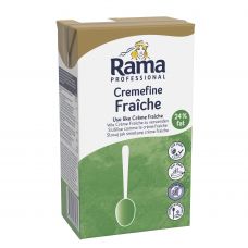 Pasukų ir augalinių riebalų mišinys, Cremefine Fraiche, rieb. 24%, 8*1L, Rama