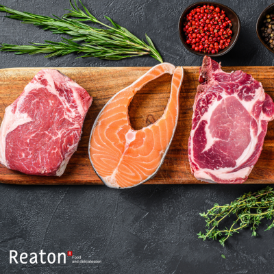 Naujiena Reaton pasiūlyme - šviežios žuvies ir šviežios mėsos pasiūlymas, atnaujinamas kiekvieną savaitę.